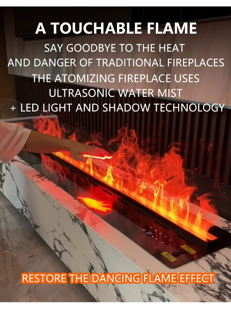 Electric Fireplace, 3D, Stainless Steel, Other Fireplaces - detail 8