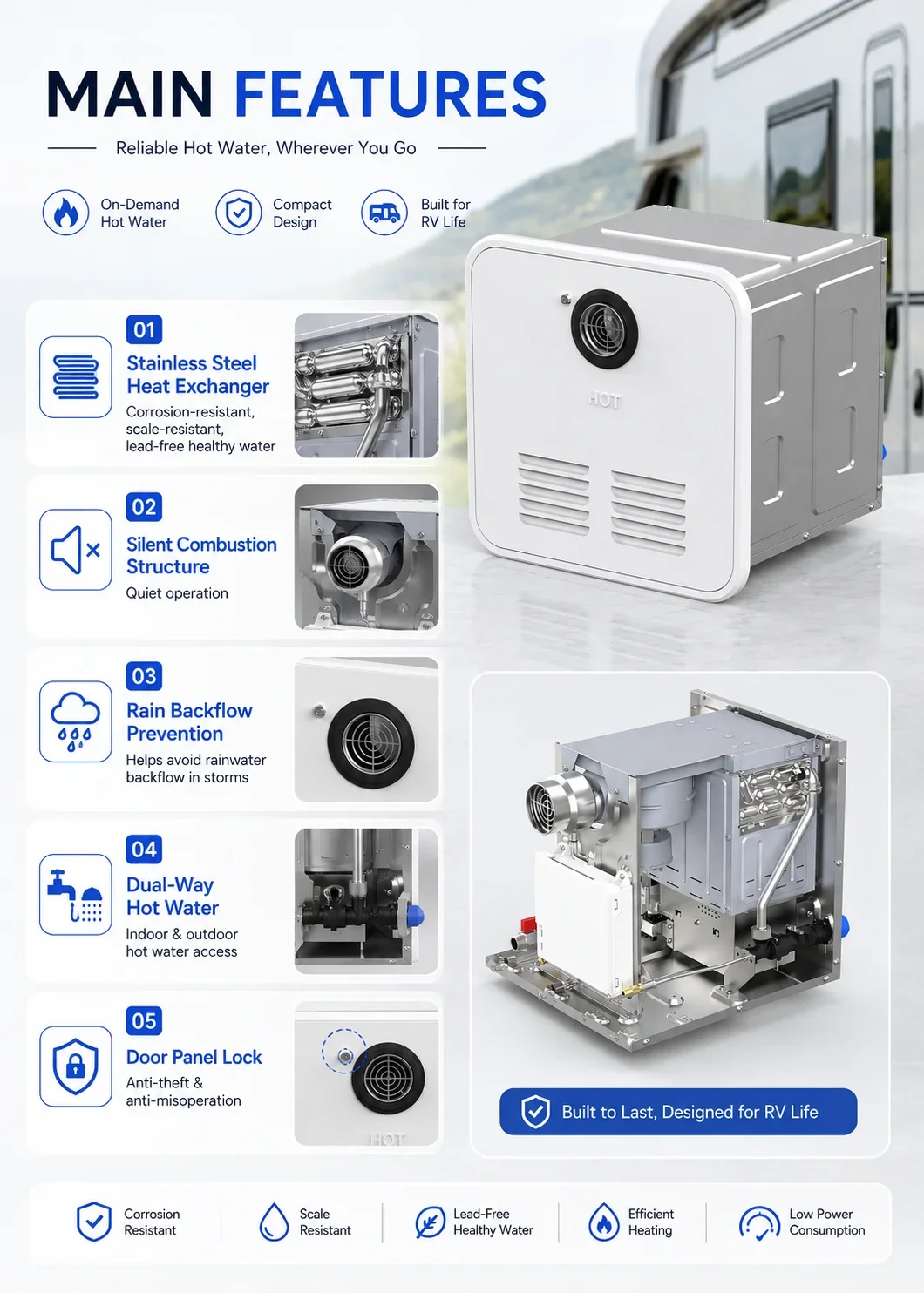 Water Heater, 10L, Stainless, Steel, Copper - detail 8