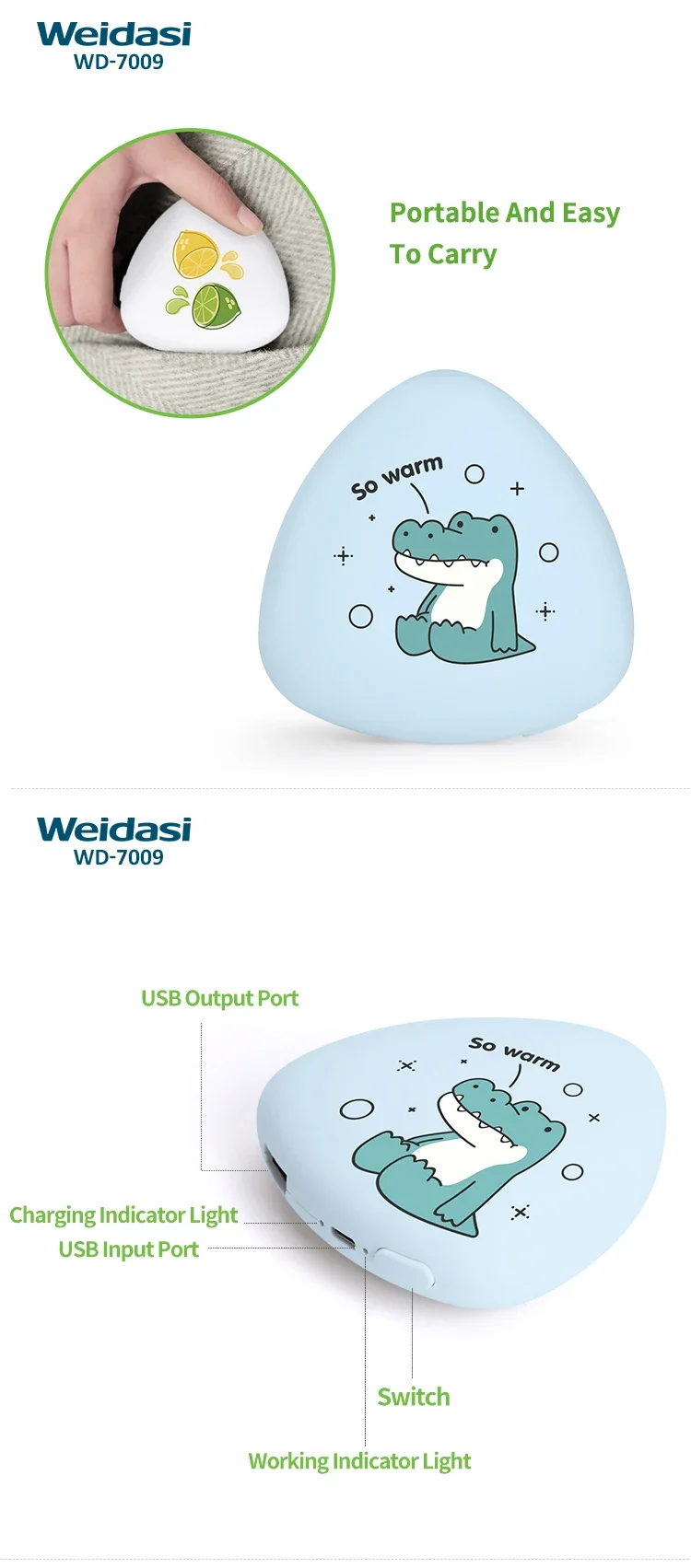 Mini Hand Warmer, 2400mAh, USB - detail 10