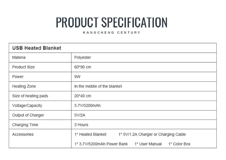 Heated Blanket, Portable, 5V - detail 4