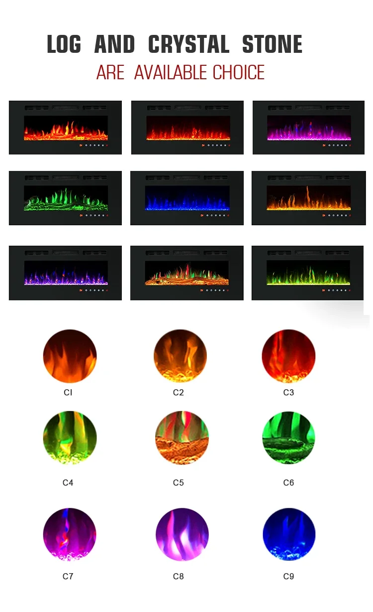 Electric Fireplace, 50", Wall - detail 16