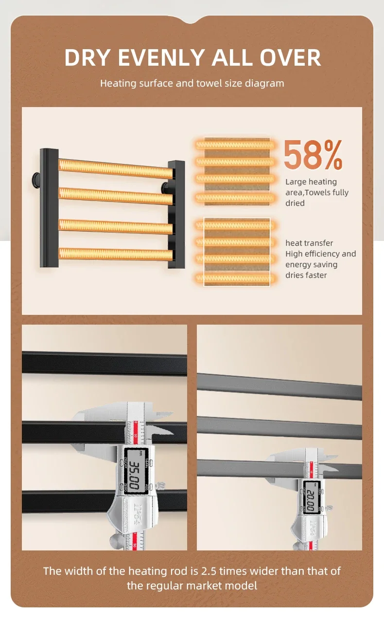 Timer Towel Warmer, Aluminum, Aluminum Alloy, R155 - detail 18