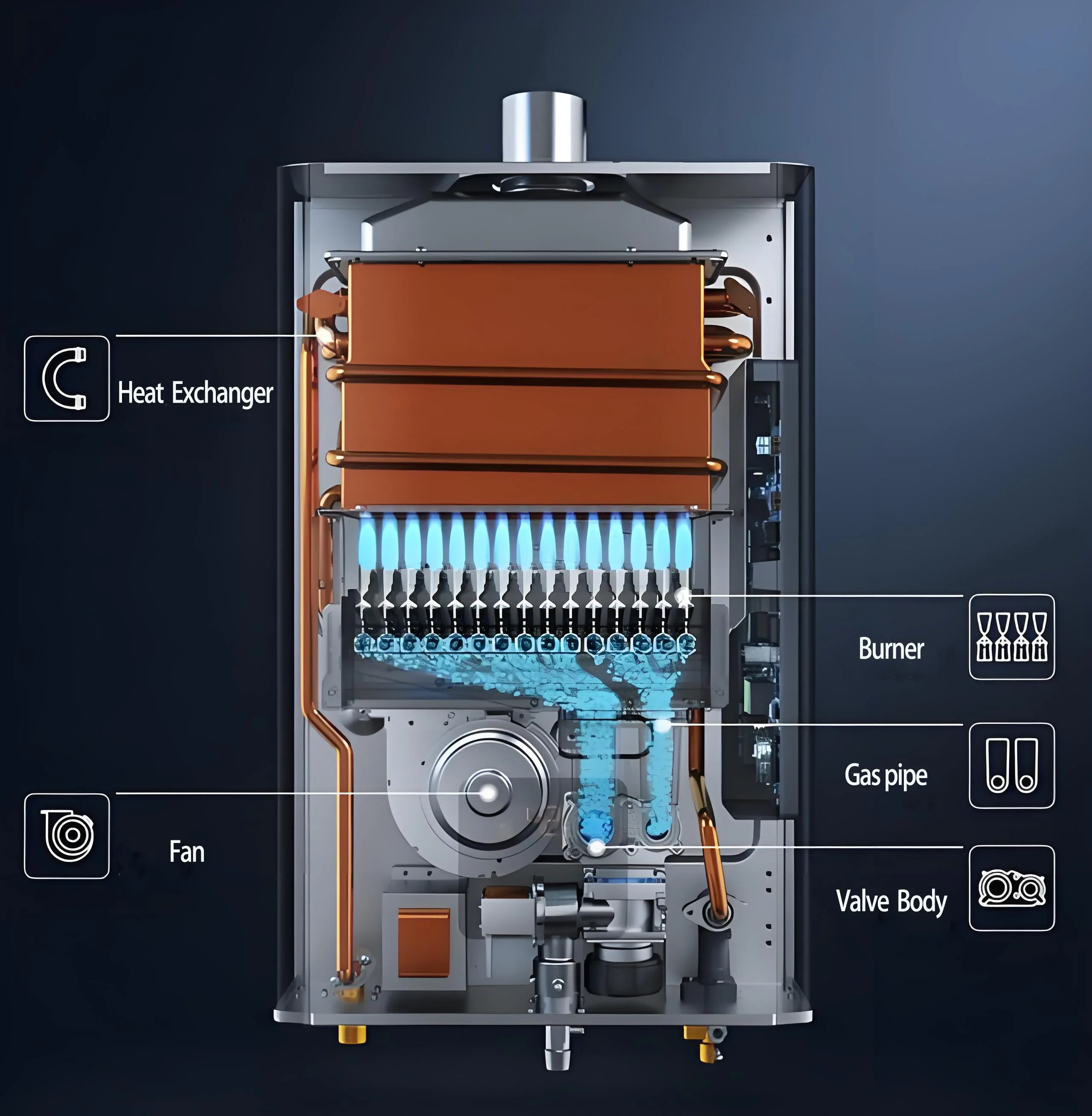Water Heater, Stainless, Steel, Copper, 13L - detail 12