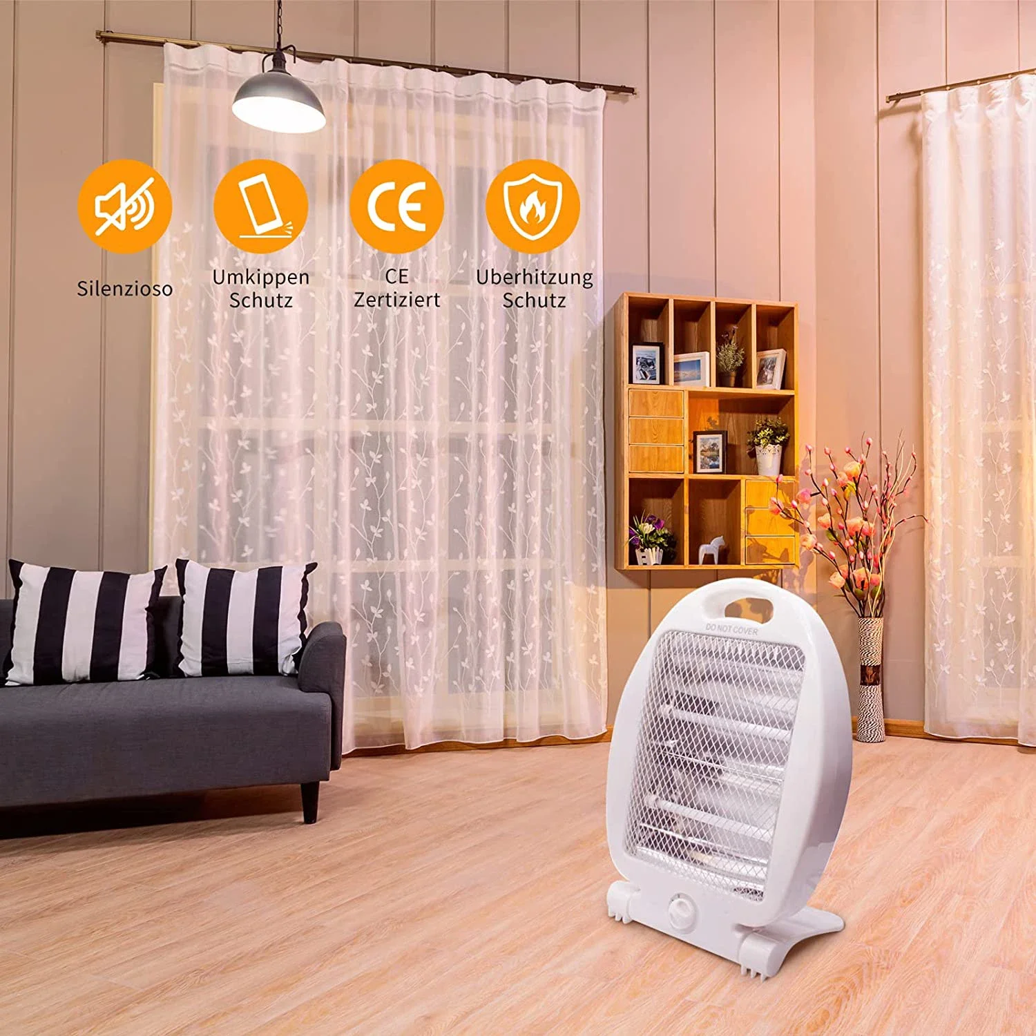 Infrared Halogen Quartz Heater, 400W/800W, Portable - detail 4