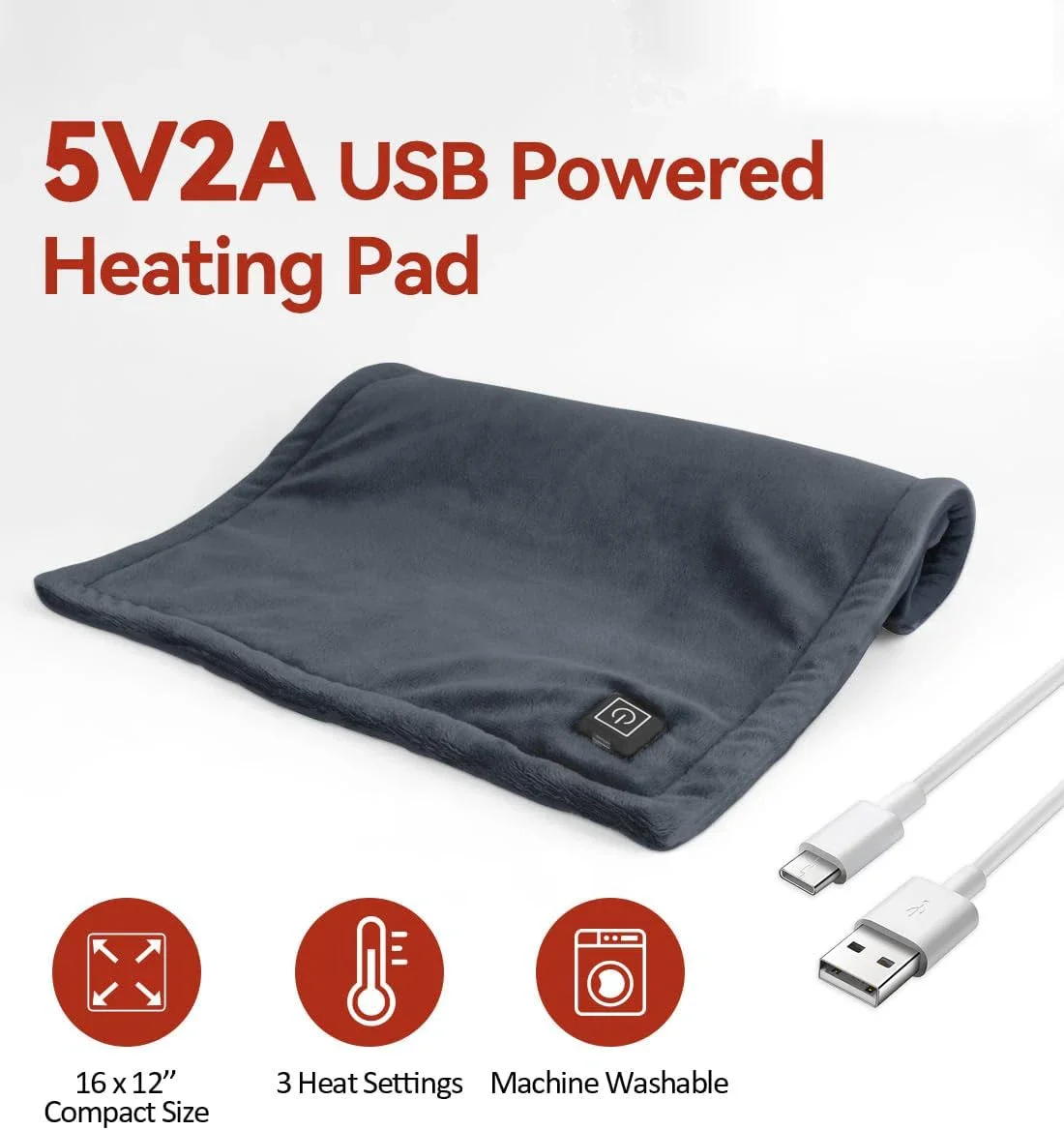 Portable Heated Travel Blanket, 100%, USB, 5V - detail 14
