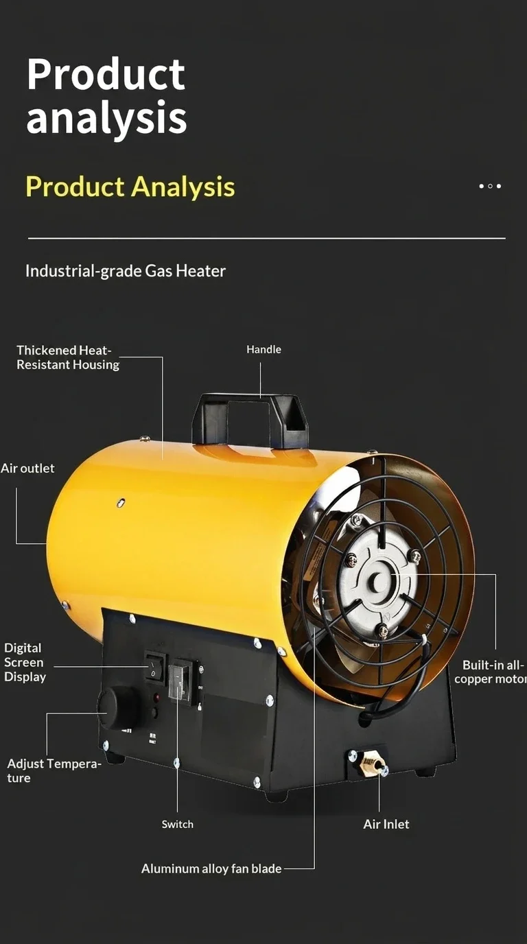 Brooder Air Heater, 50KW, Portable, LPG - detail 12
