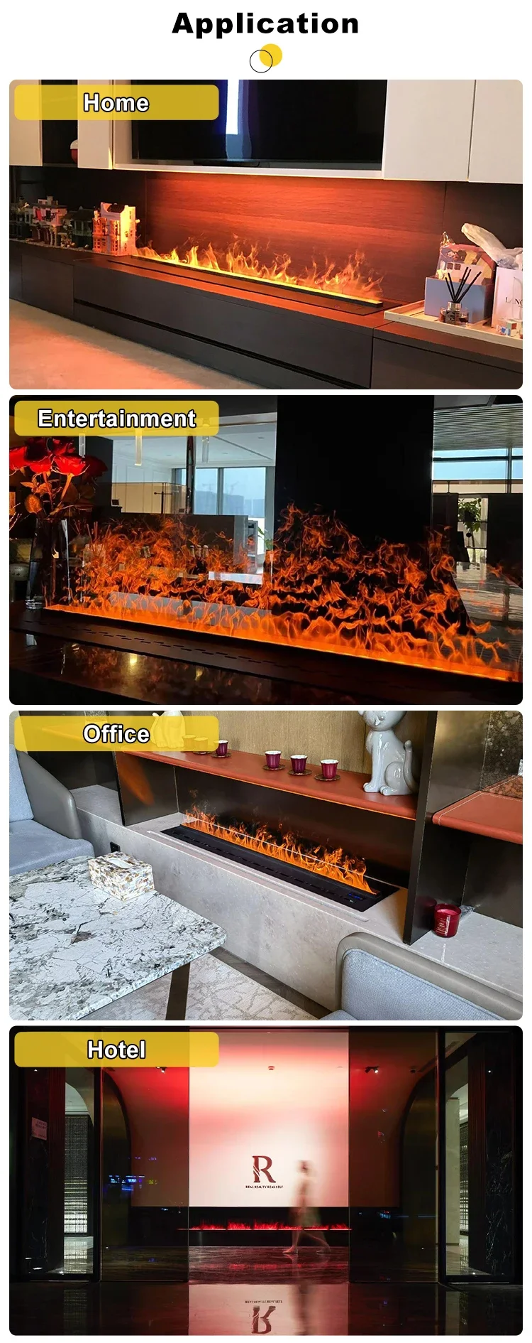 Indoor Custom Electronic Fireplace, 110V, 30W - detail 12