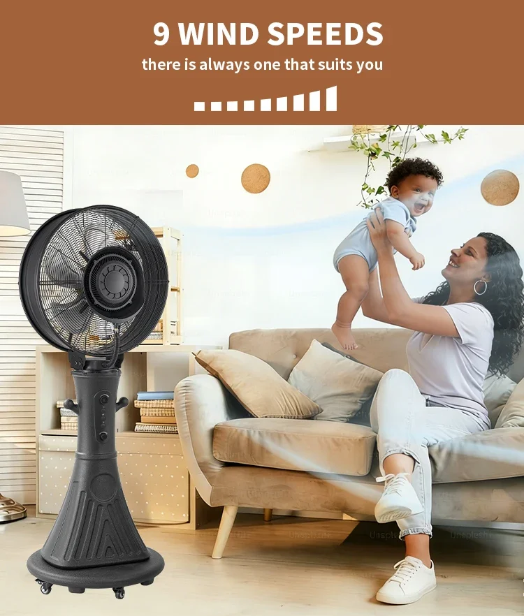 2026 New 26 Inch Electric Mist Fan 100% Pure Copper Motor air Cooler Mist Fan - detail 12