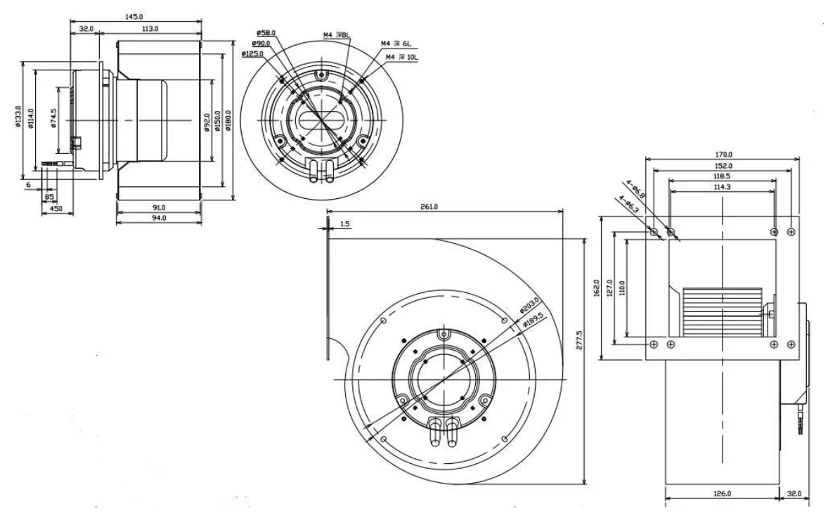 Centrifugal Fan, 115V, 230V, Brushless, 180mm - detail 10
