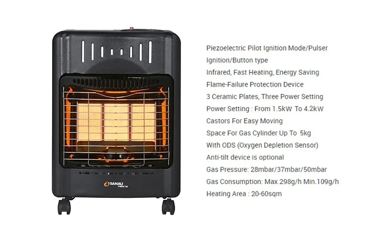 Infrared Ceramic Gas Heater, Portable, SN13-BF - detail 2