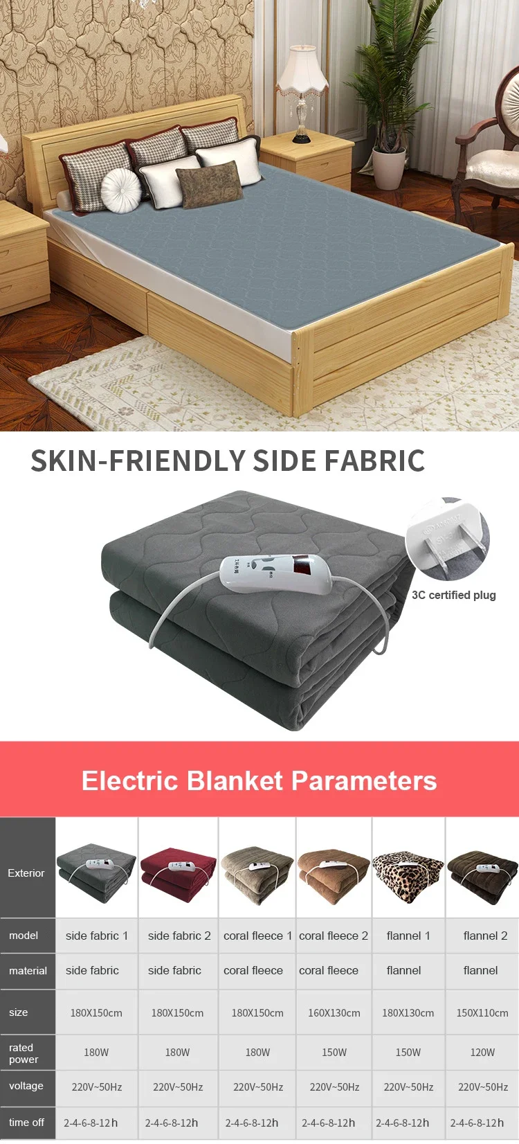 Heated Blanket, 220V, Waterproof - detail 4