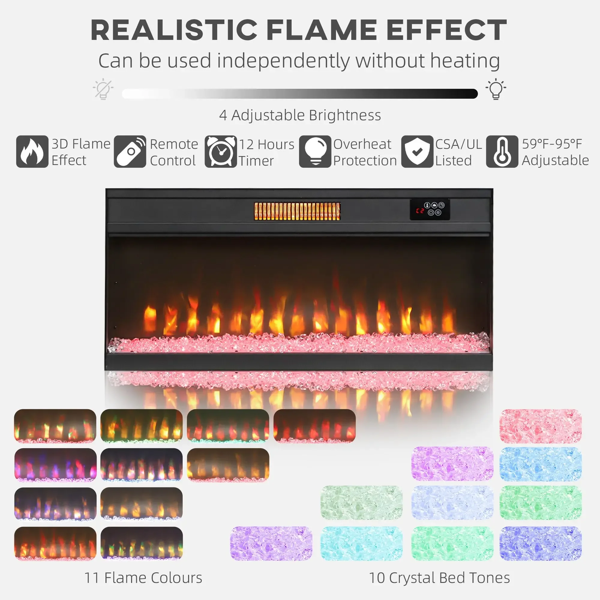 Electric Fireplace, MDF, D0100XUK237 - detail 8