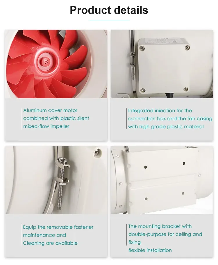 Duct Fan, Plastic, 250mm, 10inch, Inline - detail 8