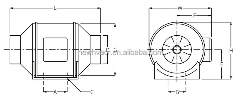 Inline Duct Fan, Plastic, HF - detail 12
