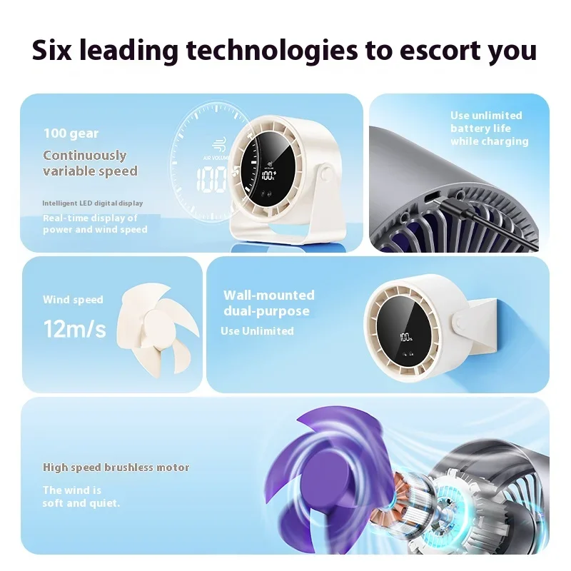 Rechargeable Fan, 2400mAh, Portable, 180, 100 - detail 10