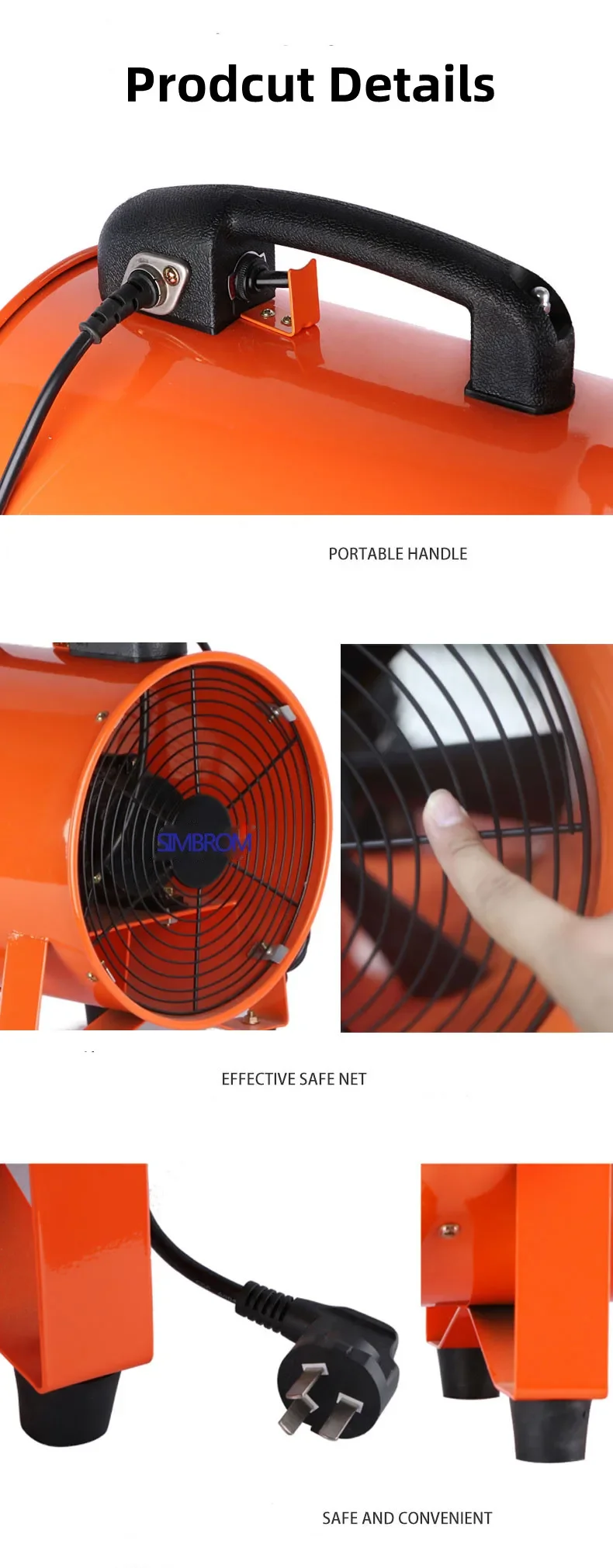 Industrial Exhaust Moveable Ventilator, 8", 10", 12", 14'' - detail 18