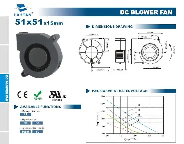 Centrifugal Fan, 5V, 12V, 5015 - detail 2
