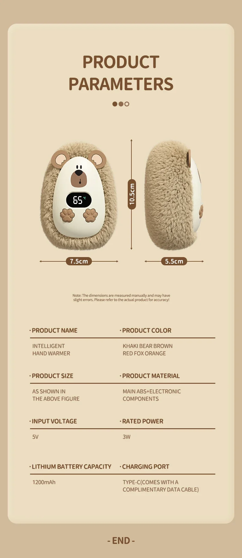 Hand Warmer, Portable, 1200mAh, 10s - detail 24