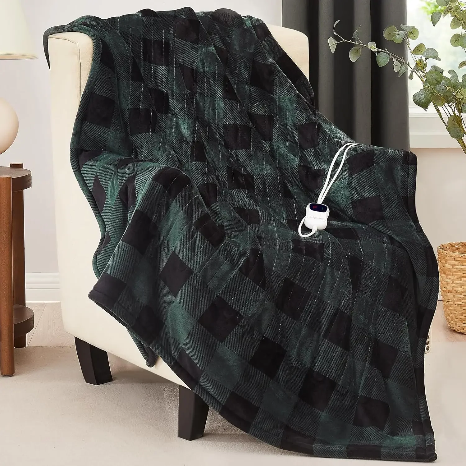 Heated Throw Fleece Blanket, 180x160, 100%, Portable - detail 10