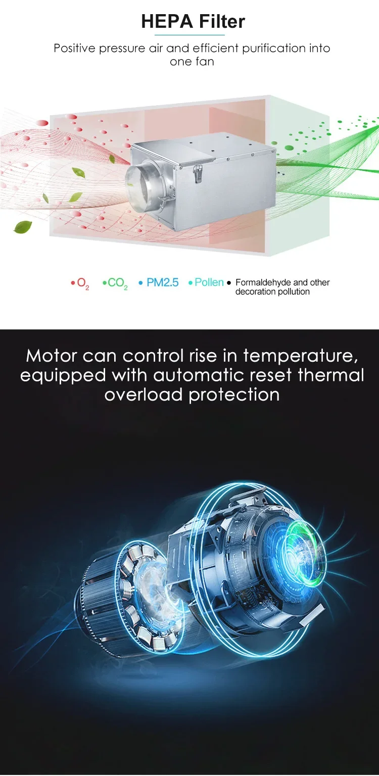 Inline Duct Exhaust Fan, HEPA, 220 V, Corded Electric - detail 16
