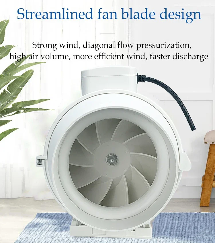 Mixed Flow Fan, 1500Cfm, 250mm, Plastic, Inline - detail 16