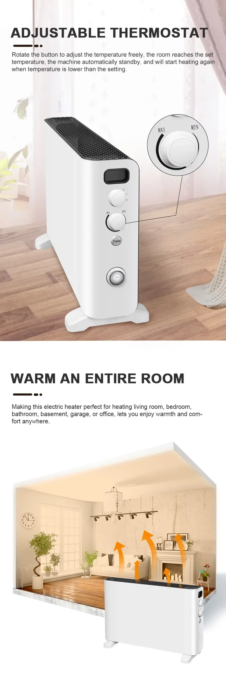 Convector Heater, 2000W, Wall - detail 10