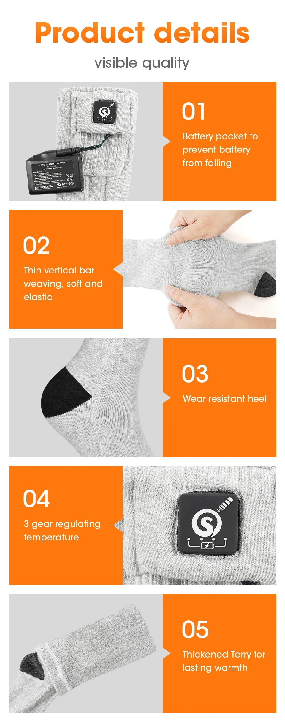 Foot Hand Warmers, SAVIOR, 7.4V - detail 6