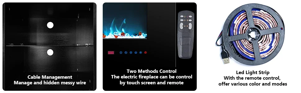 Electric Fireplace, 72", 36", LED - detail 14