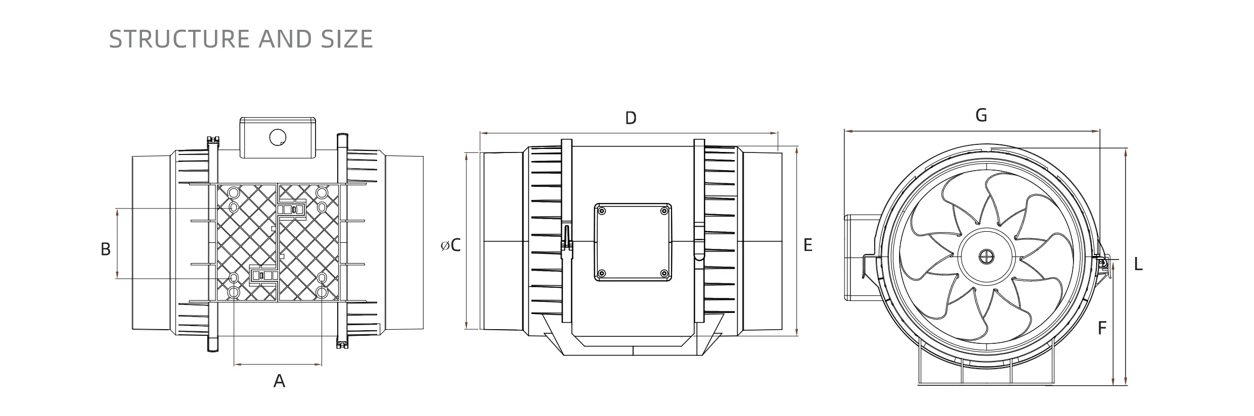 Inline Duct Fan, C1, 110-240V - detail 4