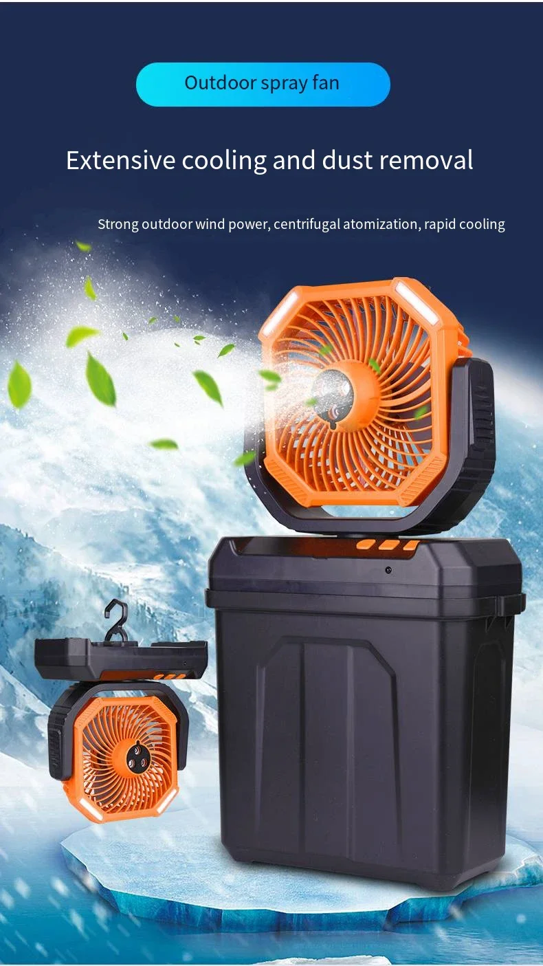 USB Rechargeable Misting Fan Air Cooler with Remote Control 3-Hole Spray Brushless Motor f - detail 4