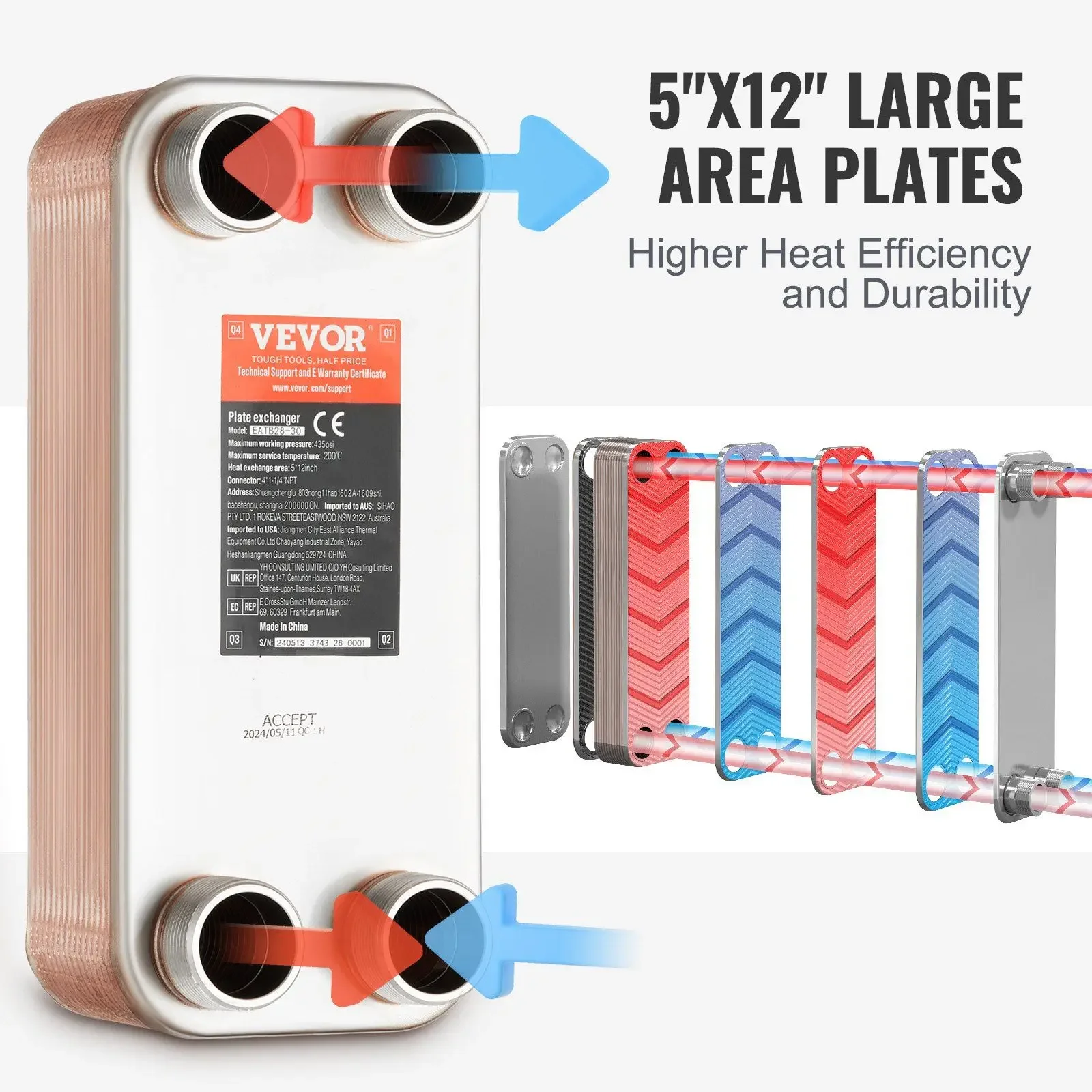 Plate Heat Exchanger, Copper/316L, Stainless, Steel - detail 6