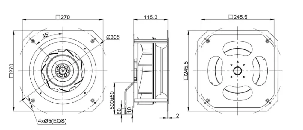 Radial Fans, 225mm, CFM, Centrifugal - detail 4