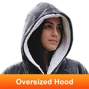 Electric Wearable Hooded Blanket, USB, flannel & sherpa - detail 4