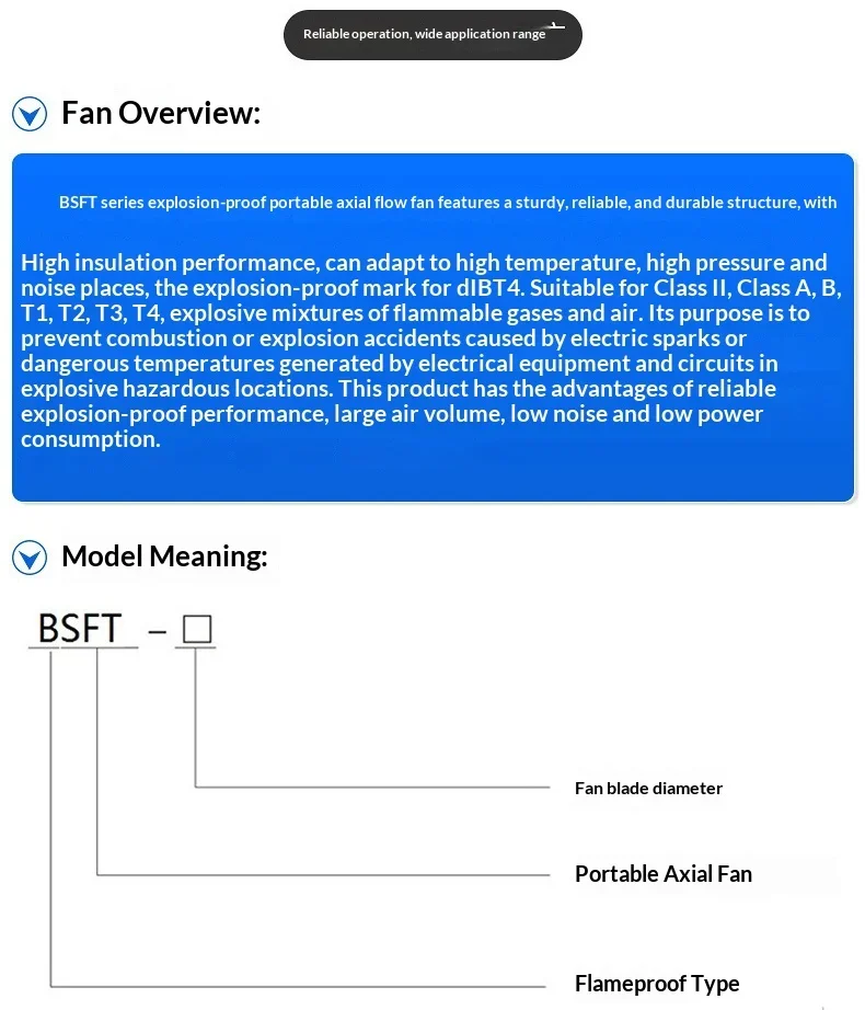 Explosion-proof Axial Marine Fan, BSFT-300, Portable - detail 12