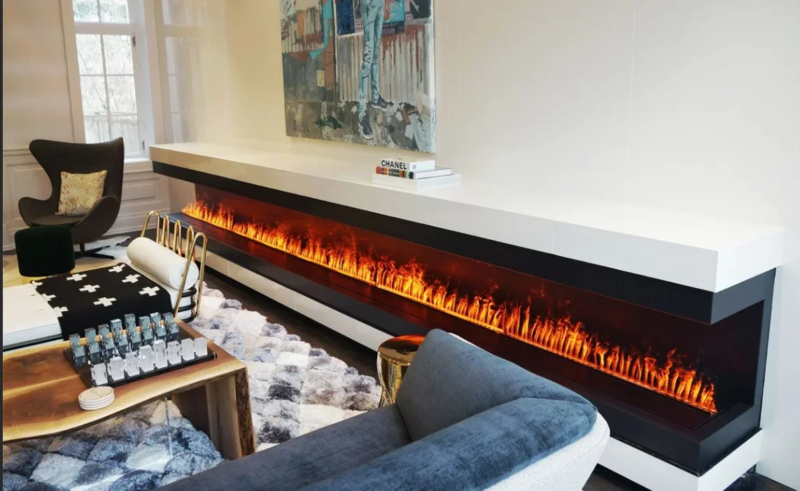 Electric Fireplace, 800-2000mm, 3D, Steel - detail 20
