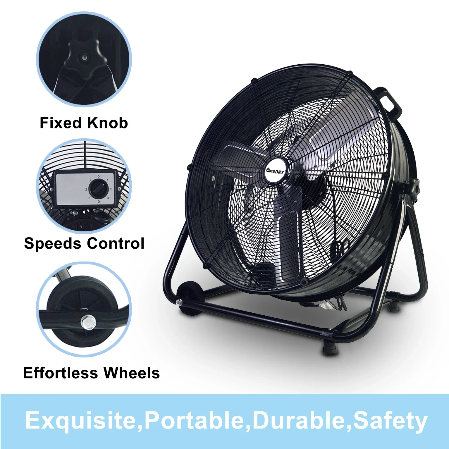 Mobile Floor Drum Fan, 30Inch, 1, Metal - detail 26