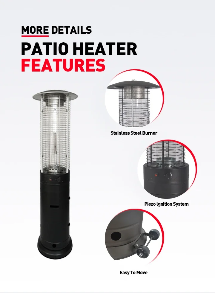 Patio Heater, 5000-13000W, Steel - detail 8