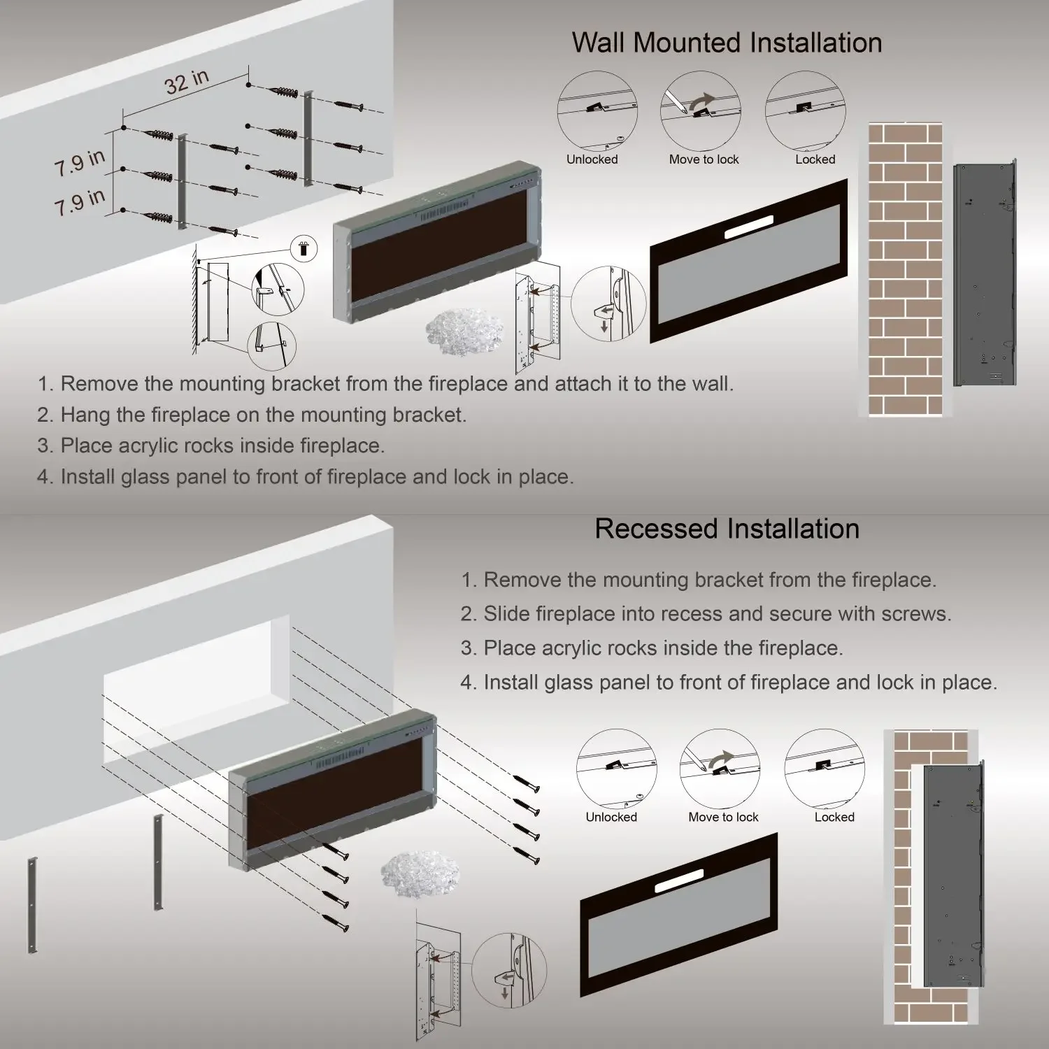 Electric Fireplace, 50", D0100X3241T - detail 8