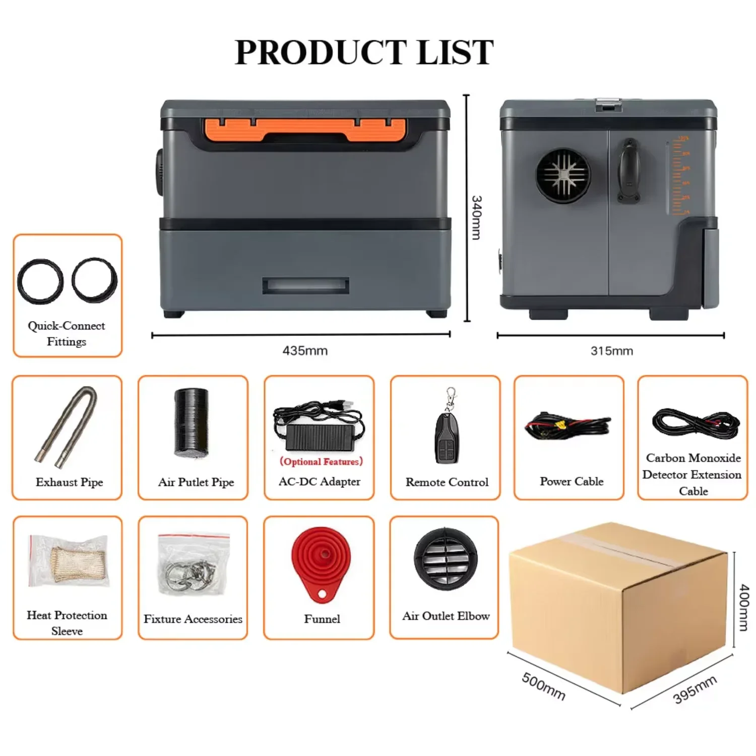 All-in-one Diesel Air Heater, 8KW, APP, 12V/24V/110V - detail 10
