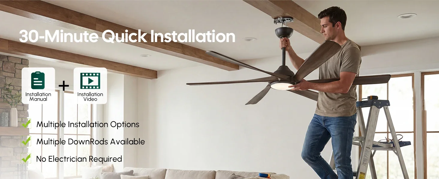 Smart Ceiling Fan, LED, 8282 CFM, 40W(0.05hp) - detail 16
