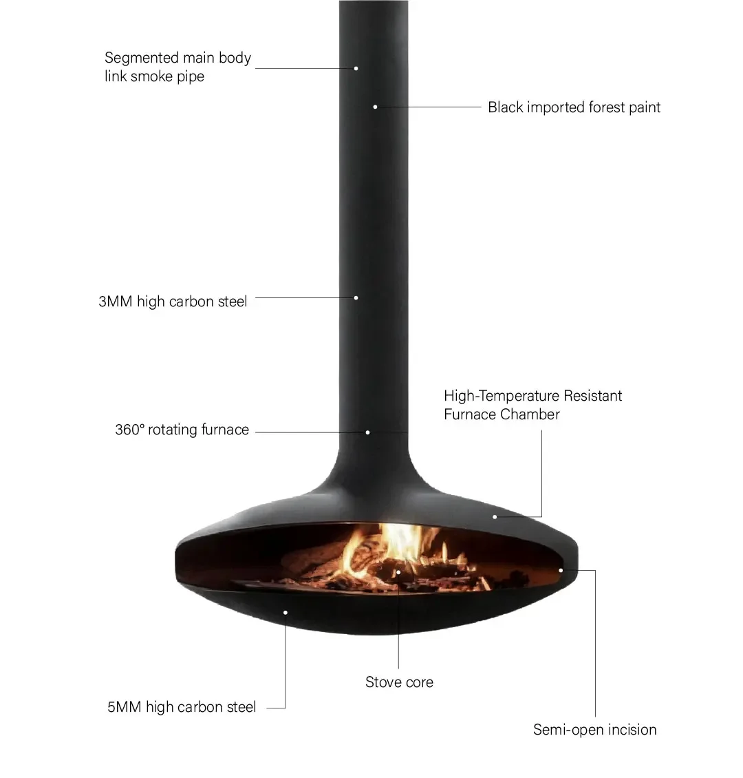 Electric Fireplace, PANSEE, Cast, Steel - detail 14