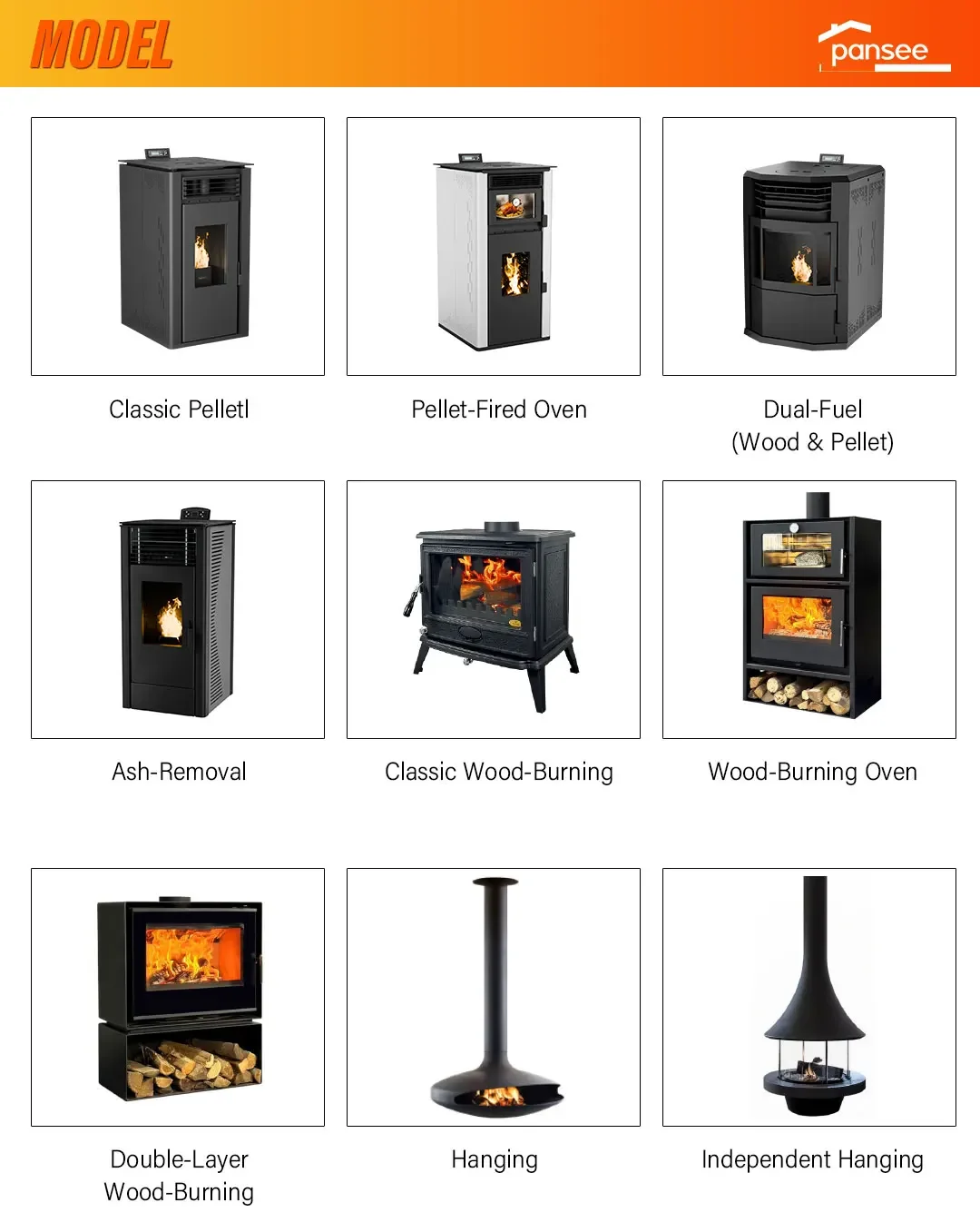 Modern Steel Pellet Stove, PS-100, Metal - detail 40