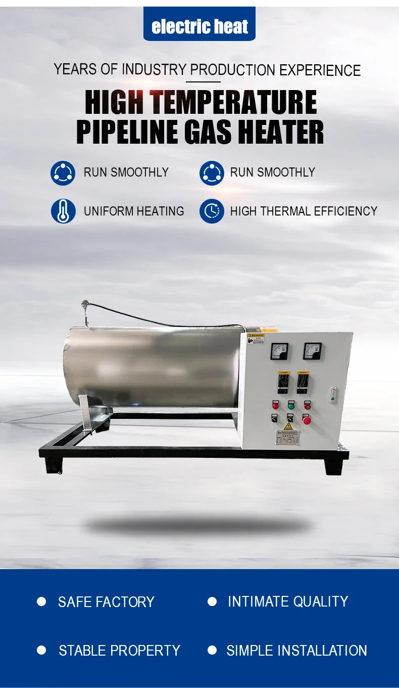 Horizontal Pipeline Heater, Stainless, Steel - detail 4