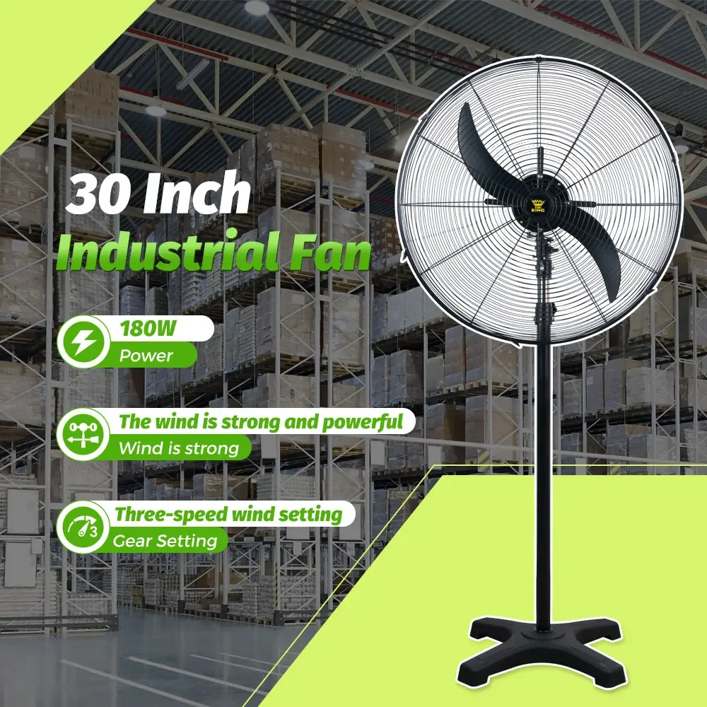 Metal Industrial Stand Fan, 3-Speed, 110-220V, 180 W(0.24hp) - detail 6