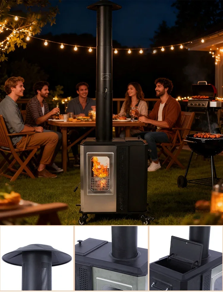 Modern Patio Heater, Stainless, Steel - detail 8