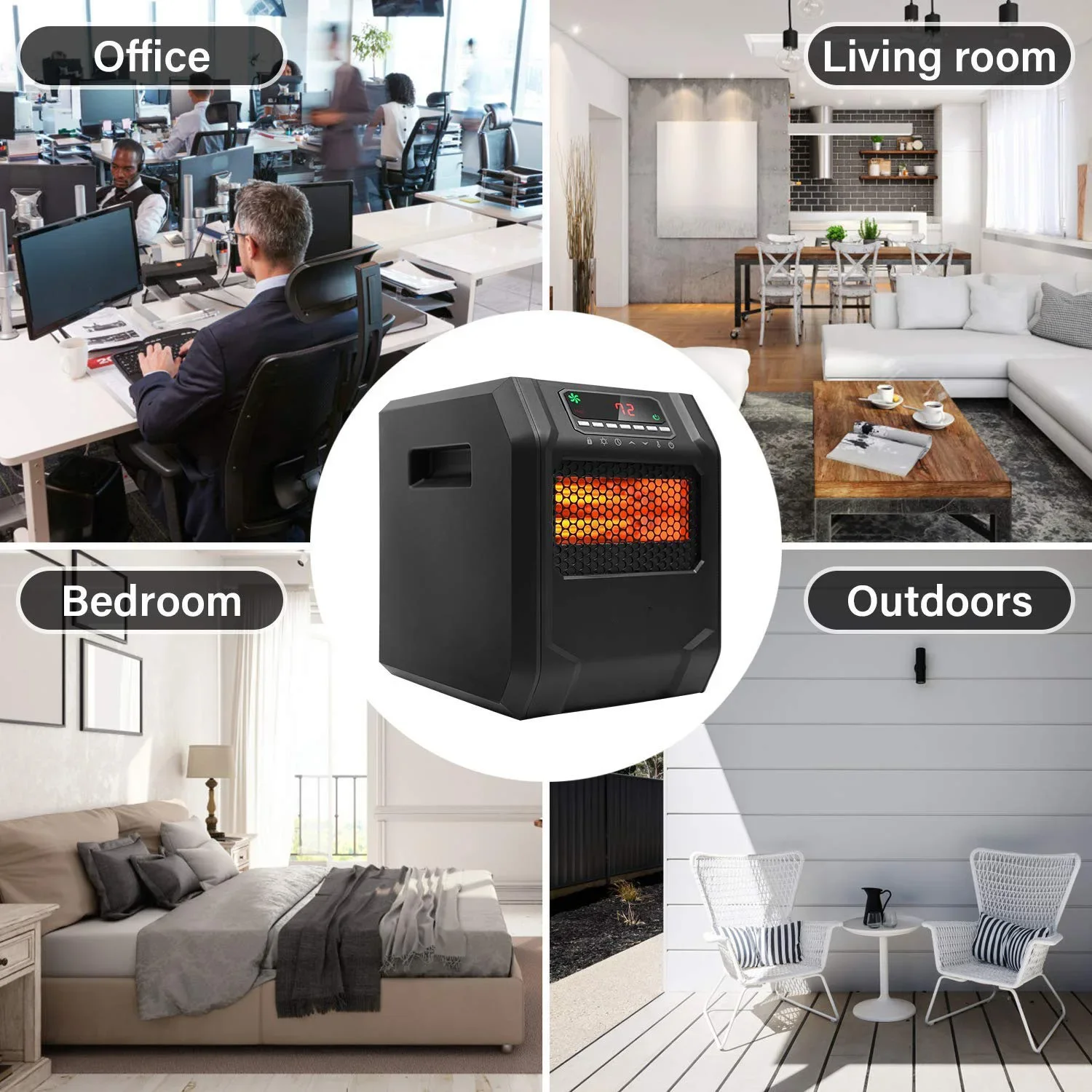Infrared Space Heater, Portable, 1000w, 1500w, 6-element - detail 22