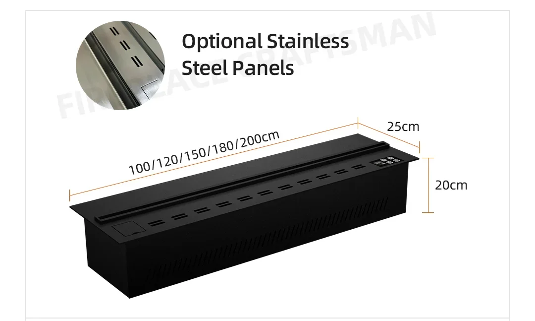Electric Fireplace, 1200, 1500, 1800mm, WIFI - detail 8