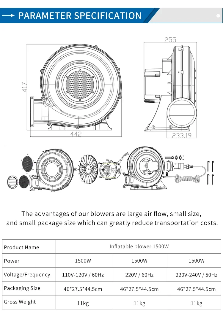 Electric Air Blower, 1500W, 2HP - detail 24