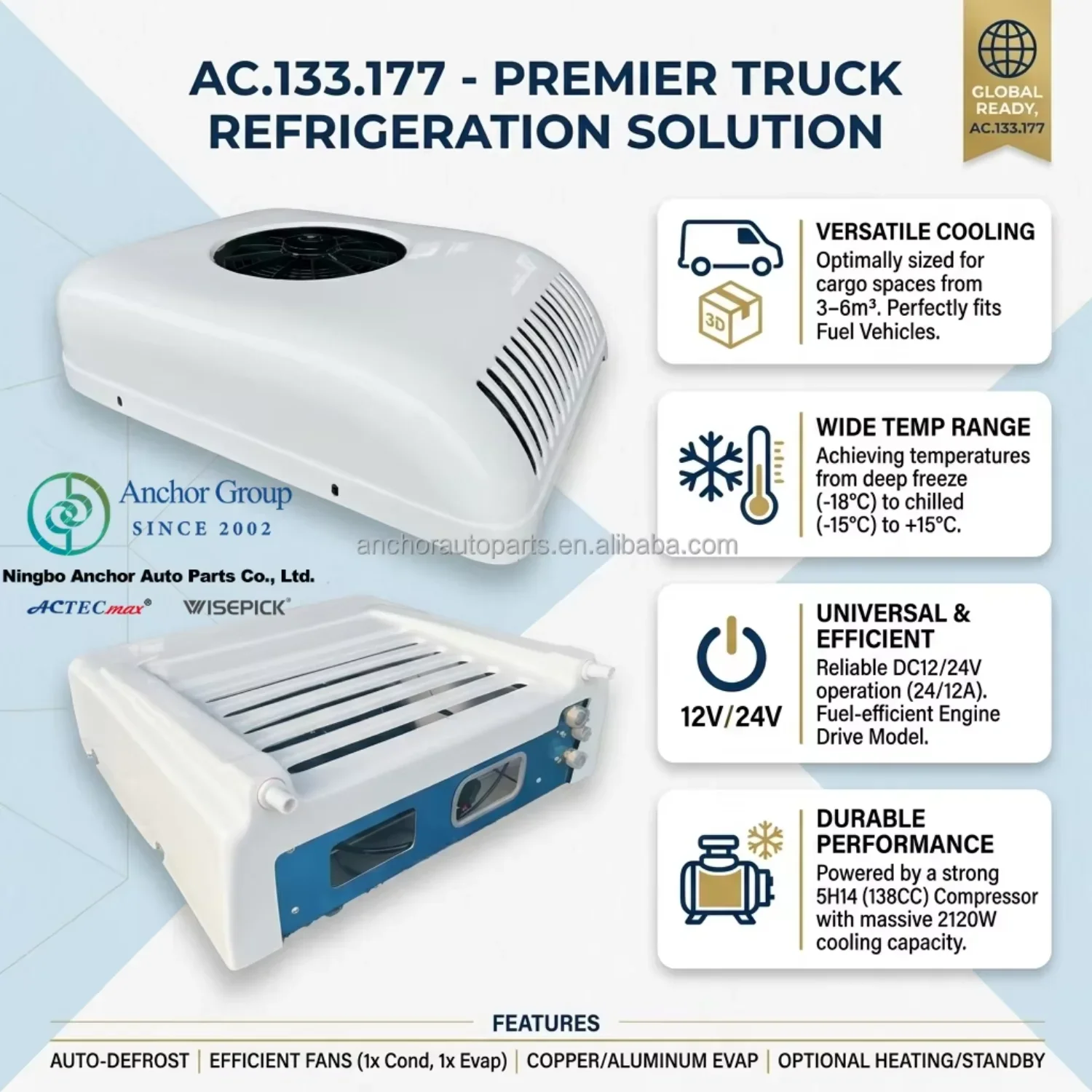 Rooftop Truck Refrigeration Unit, AC.133.177, 2120W(0℃) - detail 8