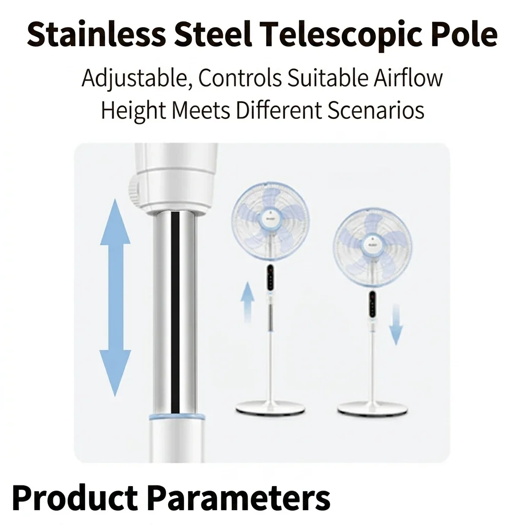 Oscillating Stand Fan, Solar, Solar Panel +DC, 25 W(0.03hp) - detail 16